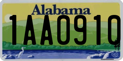 AL license plate 1AA0910