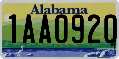 AL license plate 1AA0920