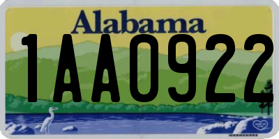 AL license plate 1AA0922