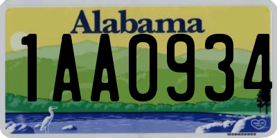 AL license plate 1AA0934