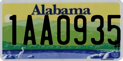 AL license plate 1AA0935