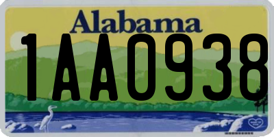 AL license plate 1AA0938