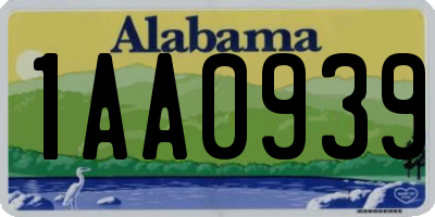 AL license plate 1AA0939