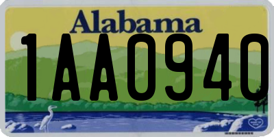 AL license plate 1AA0940