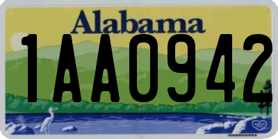 AL license plate 1AA0942