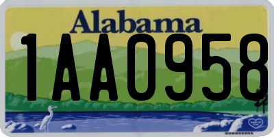 AL license plate 1AA0958