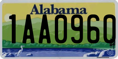 AL license plate 1AA0960