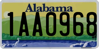 AL license plate 1AA0968