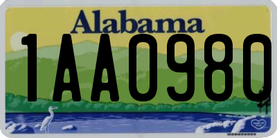 AL license plate 1AA0980