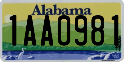 AL license plate 1AA0981