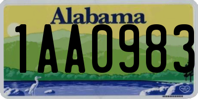 AL license plate 1AA0983