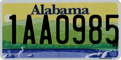 AL license plate 1AA0985