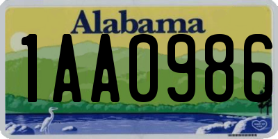 AL license plate 1AA0986