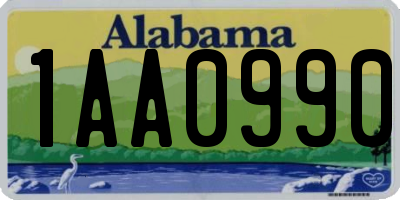 AL license plate 1AA0990