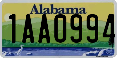 AL license plate 1AA0994