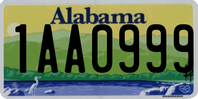 AL license plate 1AA0999