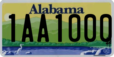 AL license plate 1AA1000