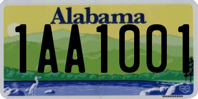 AL license plate 1AA1001