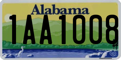 AL license plate 1AA1008