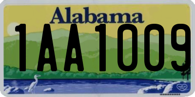 AL license plate 1AA1009