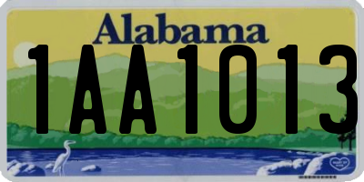 AL license plate 1AA1013