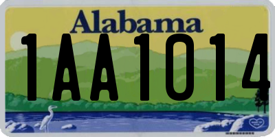AL license plate 1AA1014