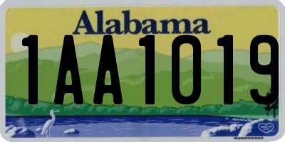 AL license plate 1AA1019