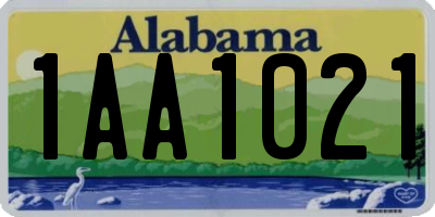 AL license plate 1AA1021