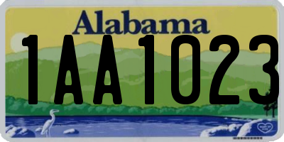 AL license plate 1AA1023