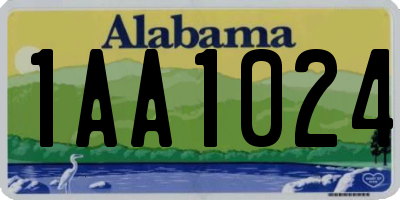 AL license plate 1AA1024