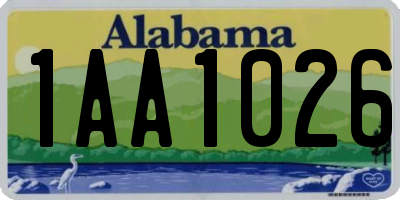 AL license plate 1AA1026