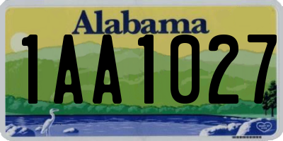 AL license plate 1AA1027