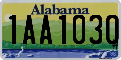 AL license plate 1AA1030
