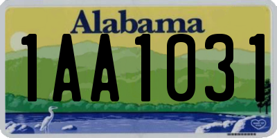 AL license plate 1AA1031