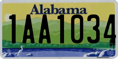 AL license plate 1AA1034