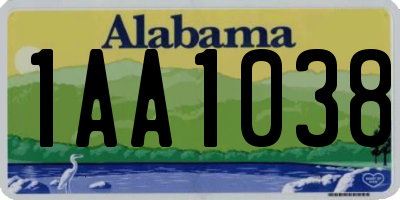 AL license plate 1AA1038