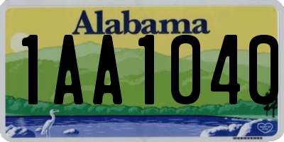 AL license plate 1AA1040