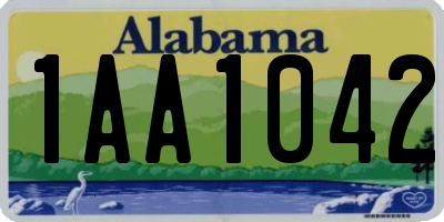 AL license plate 1AA1042