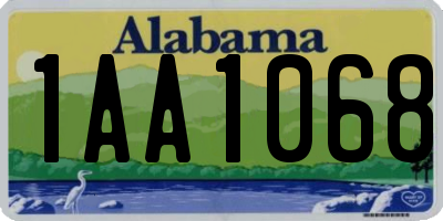 AL license plate 1AA1068