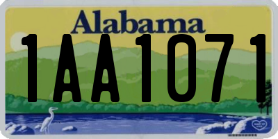 AL license plate 1AA1071