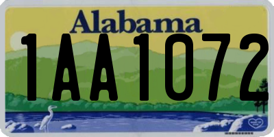 AL license plate 1AA1072