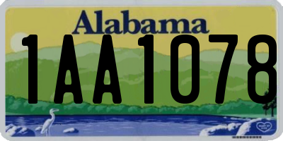 AL license plate 1AA1078