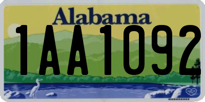 AL license plate 1AA1092