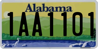 AL license plate 1AA1101