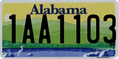 AL license plate 1AA1103