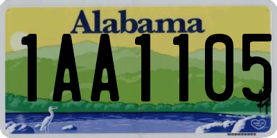 AL license plate 1AA1105