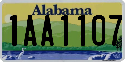 AL license plate 1AA1107