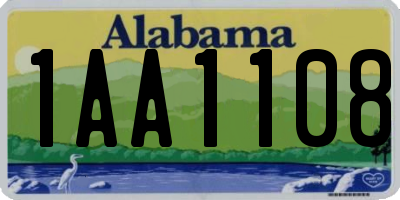 AL license plate 1AA1108