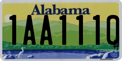 AL license plate 1AA1110