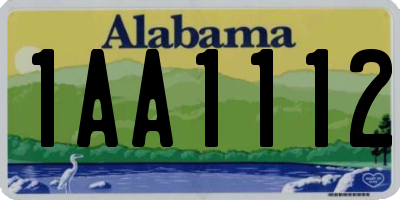 AL license plate 1AA1112